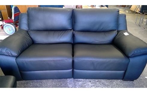 SOFÁ CUERO NEGRO 3 PLAZAS