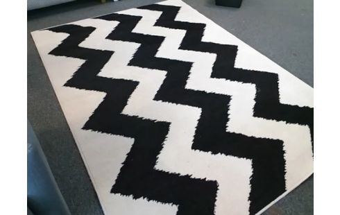 TAPIS NOIR ET BLANC 230X160 (UNE TACHE)