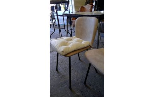 4 CHAISES MODERNE TISSU BEIGE