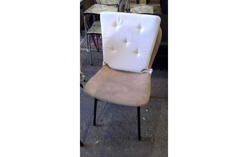 4 CHAISES MODERNE TISSU BEIGE