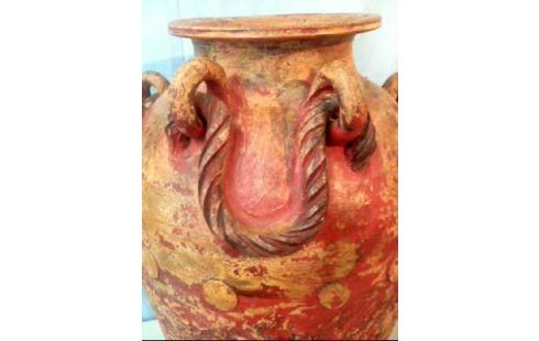 KERAMIKVASE PATINA ROT MINOISCHER STIL