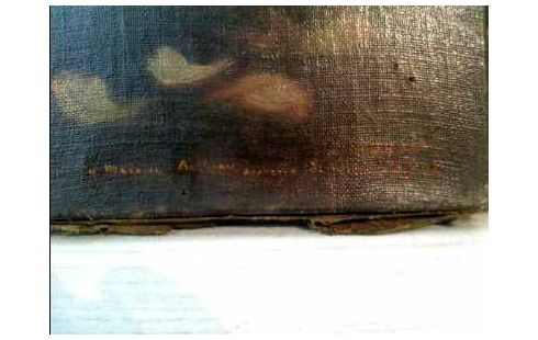 LEINWAND ÖL SIGN. BLUMENSTILLLEB. 1902