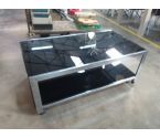 TABLE BASSE VERRE SUR ROULETTES