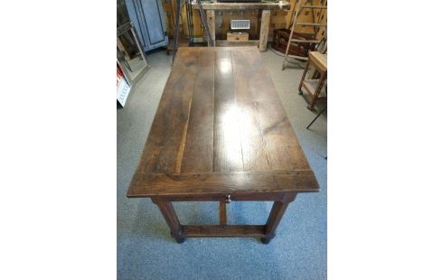 TABLE CHENE 2 TIROIRS