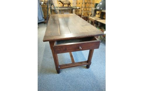 TABLE CHENE 2 TIROIRS