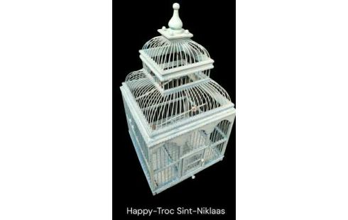 KÄFIG FÜR VOGEL DEKORATIV BLAU BLEIWEISS, , HOLZ