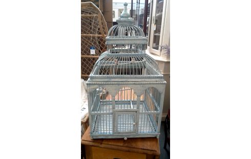 KÄFIG FÜR VOGEL DEKORATIV BLAU BLEIWEISS, , HOLZ