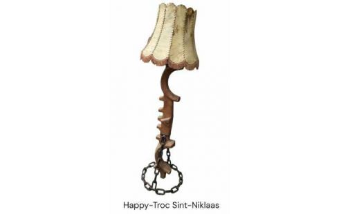 LÁMPARA DE SOBREMESA HIERRO FORJA ROBLE RÚSTICO, , YUGO