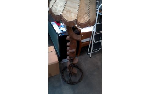 LÁMPARA DE SOBREMESA HIERRO FORJA ROBLE RÚSTICO, , YUGO