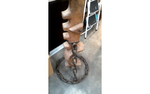 LÁMPARA DE SOBREMESA HIERRO FORJA ROBLE RÚSTICO, , YUGO