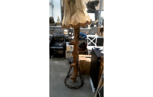 LÁMPARA DE SOBREMESA HIERRO FORJA ROBLE RÚSTICO, , YUGO