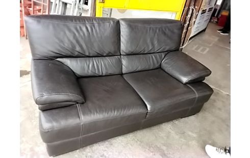 CANAPE CUIR CHOCOLAT 2 PLACES