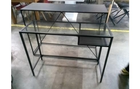 CONSOLE METAL ET VERRE