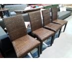 CHAISE LOT DE 4 PAILLE MARRON