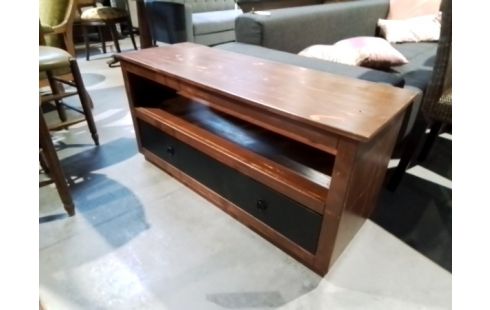 MEUBLE TV BOIS MARRON 1T NOIR