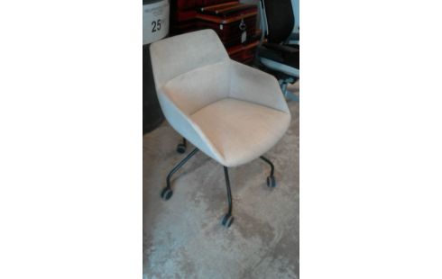 FAUTEUIL DE BUREAU TISSU BEIGE EN L'ETAT