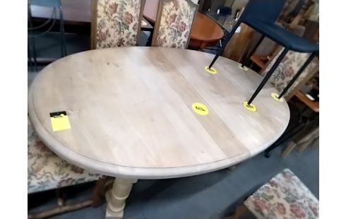 TABLE OVALE THERMO GOMMÉE CHÊNE AVEC ALLONGES INTÉRIEURES