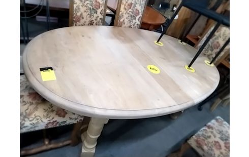 TABLE OVALE THERMO GOMMÉE CHÊNE AVEC ALLONGES INTÉRIEURES
