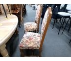 LOT DE 6 CHAISES TAPISSERIE AVEC PIEDS OS DE MOUTON