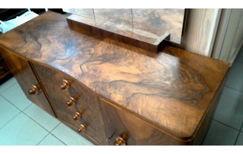 KOMMODE ART DECO., , SPIEGEL 2 TÜREN 4 SCHUBLADEN