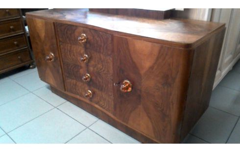 KOMMODE ART DECO., , SPIEGEL 2 TÜREN 4 SCHUBLADEN