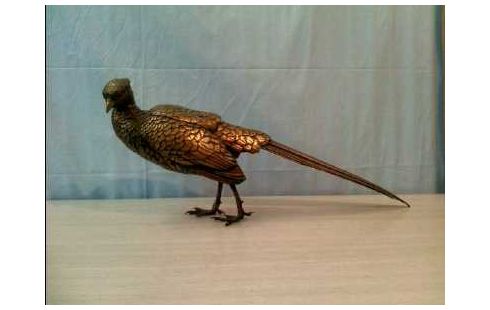 FASANSKULPTUR REALIS. MESSING M. ÖFFNUNG