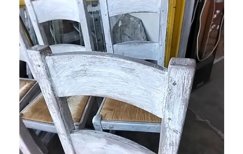 6 CHAISES CHENE MASSIF CERUSÉ