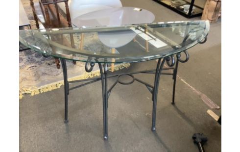 CONSOLE PLATEAU VERRE DEMI LUNE