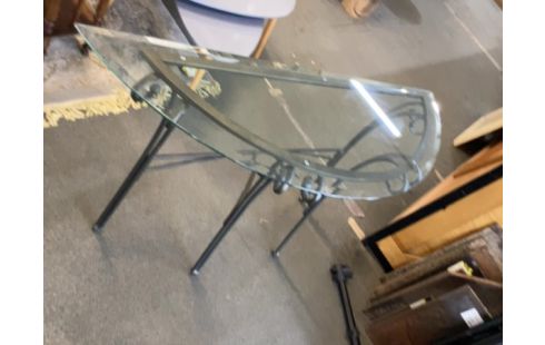 CONSOLE PLATEAU VERRE DEMI LUNE