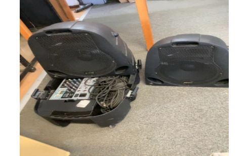 ENCEINTE ENSEMBLE SONO STÉRÉO 2X 100W AVES PIEDS