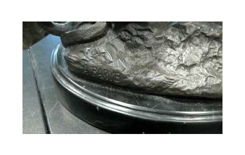 STATUE LION AU SERPENT SIGNEE A.BARYE
