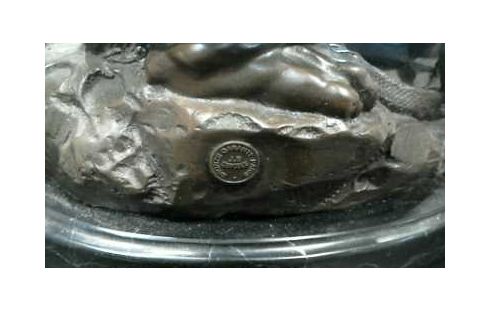 STATUE LION AU SERPENT SIGNEE A.BARYE