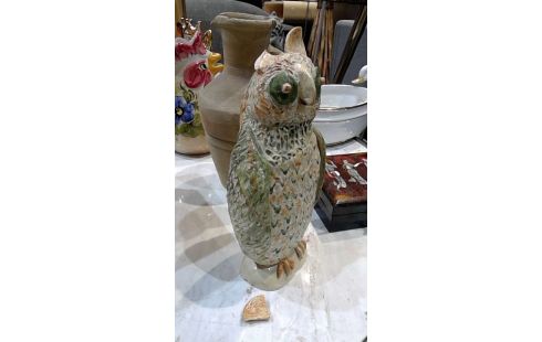 STATUETTE HIBOU EN CÉRAMIQUE EN L'ETAT