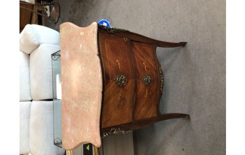 COMMODE STYLE EMPIRE 2 TIROIRS MARBRE ROSE