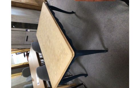 TABLE PATINE BLEU STYLE LOUIS XV + ALLONGE