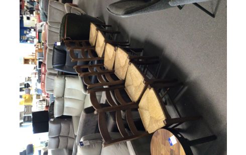 6 CHAISES CHENE PAILLAGE