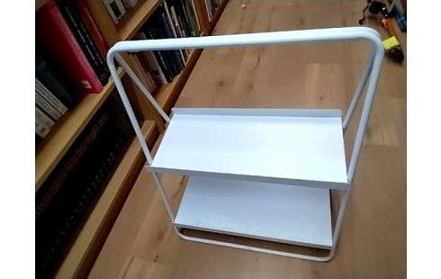 DESSERTE Metal blanche 2niveaux triangulaire