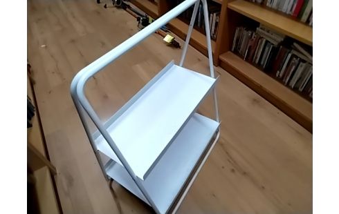 DESSERTE Metal blanche 2niveaux triangulaire