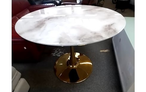 TABLE RONDE MODERNE PIED CENTRAL DORÉ DIAM100CM