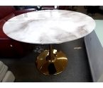 TABLE RONDE MODERNE PIED CENTRAL DORÉ DIAM100CM