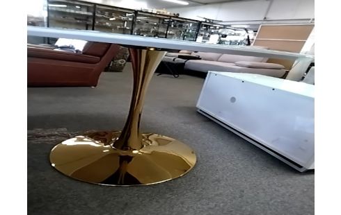 TABLE RONDE MODERNE PIED CENTRAL DORÉ DIAM100CM