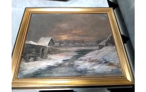 CADRE DORÉ PEINTURE MAISONS