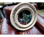 MIROIR ROND BLANC TRESSÉ
