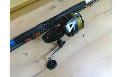 CANNE A PECHE CARBONE RANGOON AVEC MOULINET MITCHELL 498