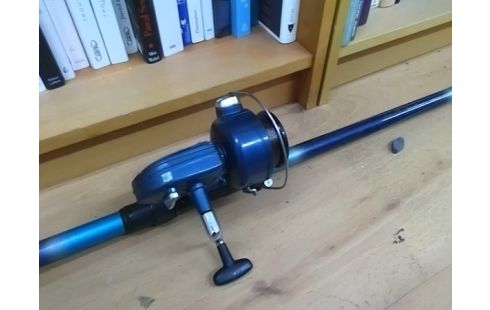 CANNE A PECHE BLEUE AVEC MOULINET HERCULY 300