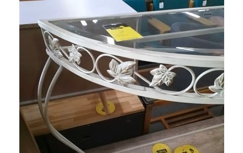 CONSOLE FER ET PLATEAU VERRE