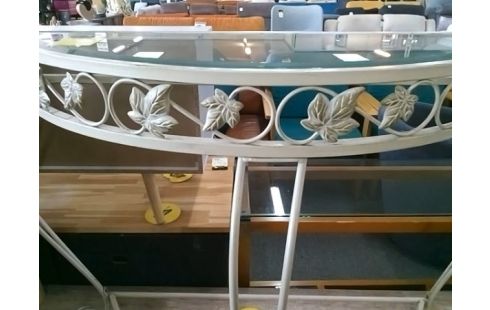 CONSOLE FER ET PLATEAU VERRE