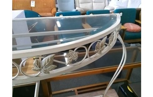 CONSOLE FER ET PLATEAU VERRE
