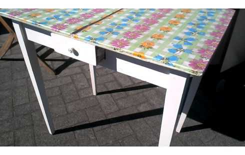 BIJZETTAFEL VINTAGE ECRU 1 LADE