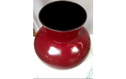 VASE KUNSTSTOFF GROß AUßEN ROT/ INNEN SCHW.